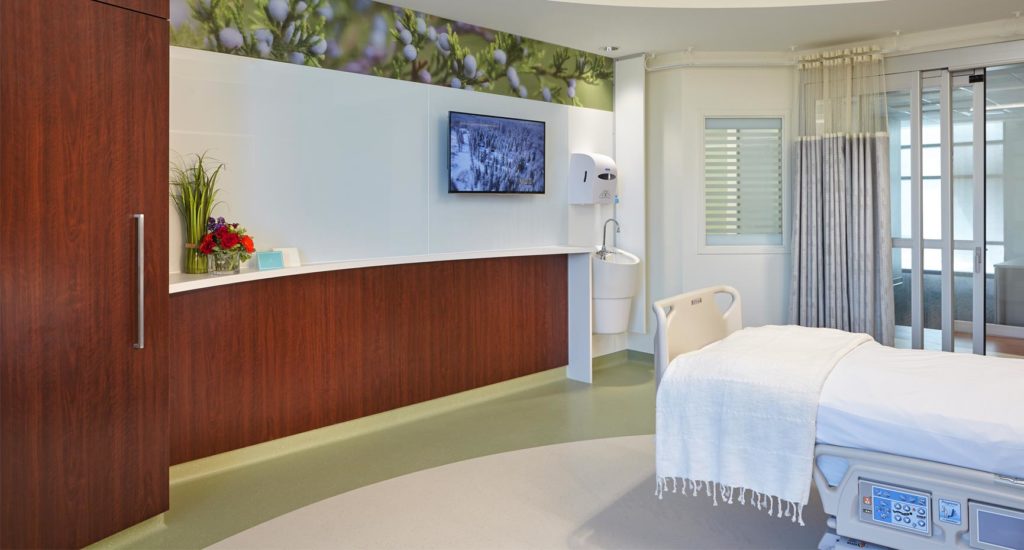 MetroHealth Critical Care Pavilion Patient Room Footwall